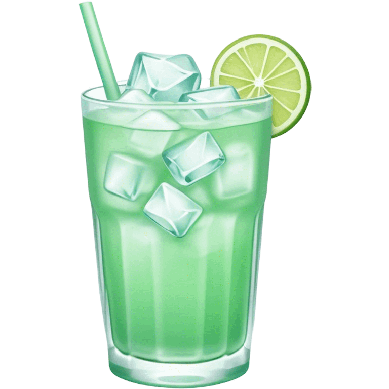 iced pastel green drink emoji