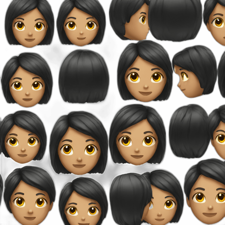 Teenager with black hair emoji