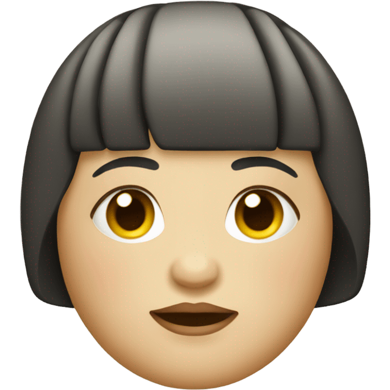 Fat lady with bowl cut emoji