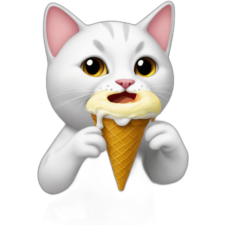 Cat eating ice cream in space emoji