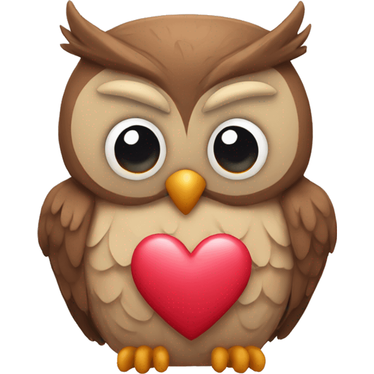 Owl with a heart emoji