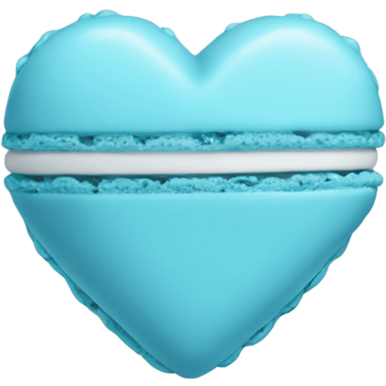 Light blue macaroon in shape of heart  emoji