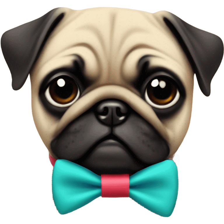 Cute pug puppy with bow tie  emoji