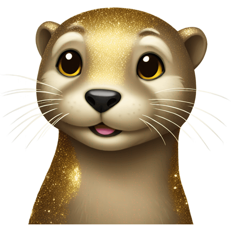 Gold sparkly otter emoji