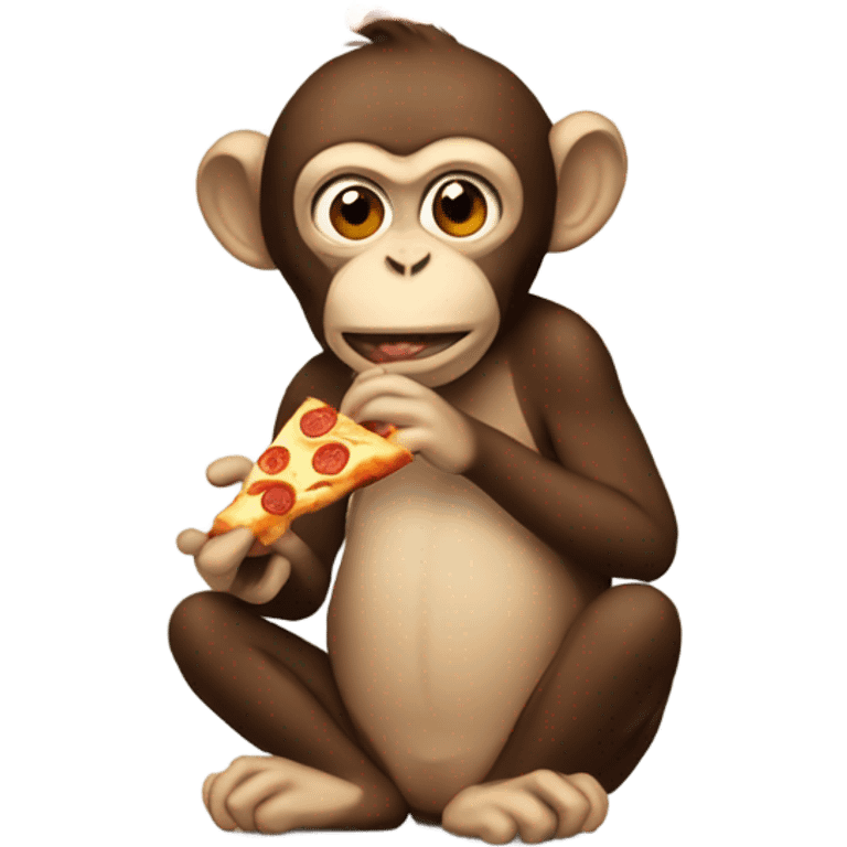 Monkey eating pizza  emoji