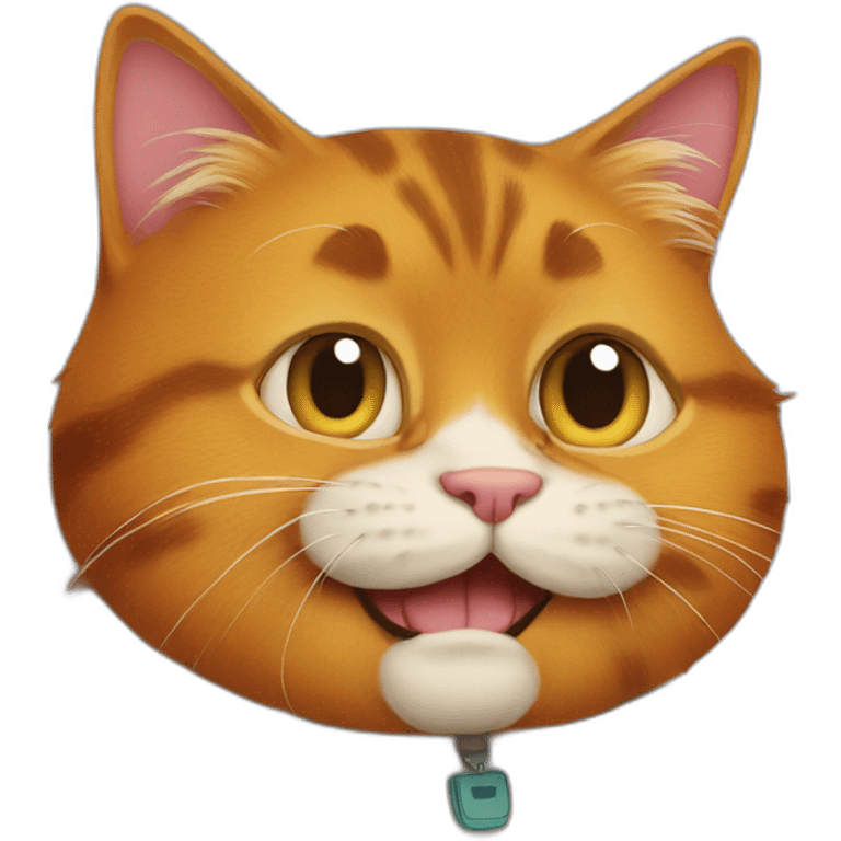 Garfield con un gato emoji