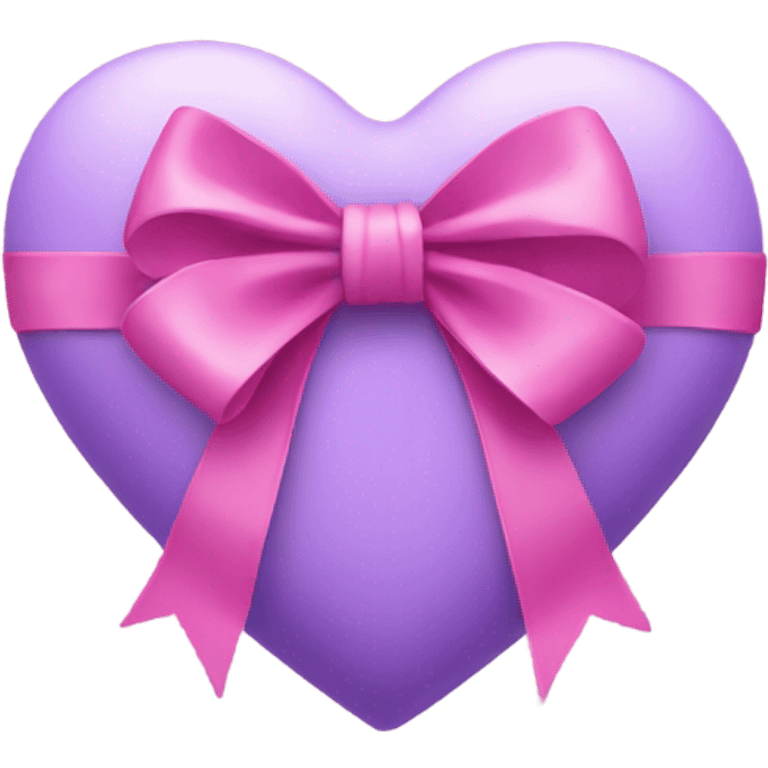 a violet heart wrapped by apink bow emoji