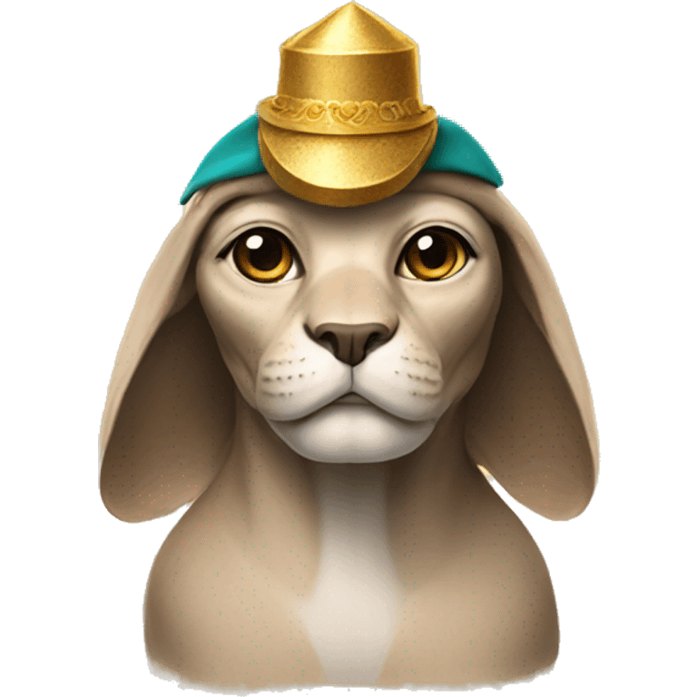 Sphinx in a New Year's hat emoji