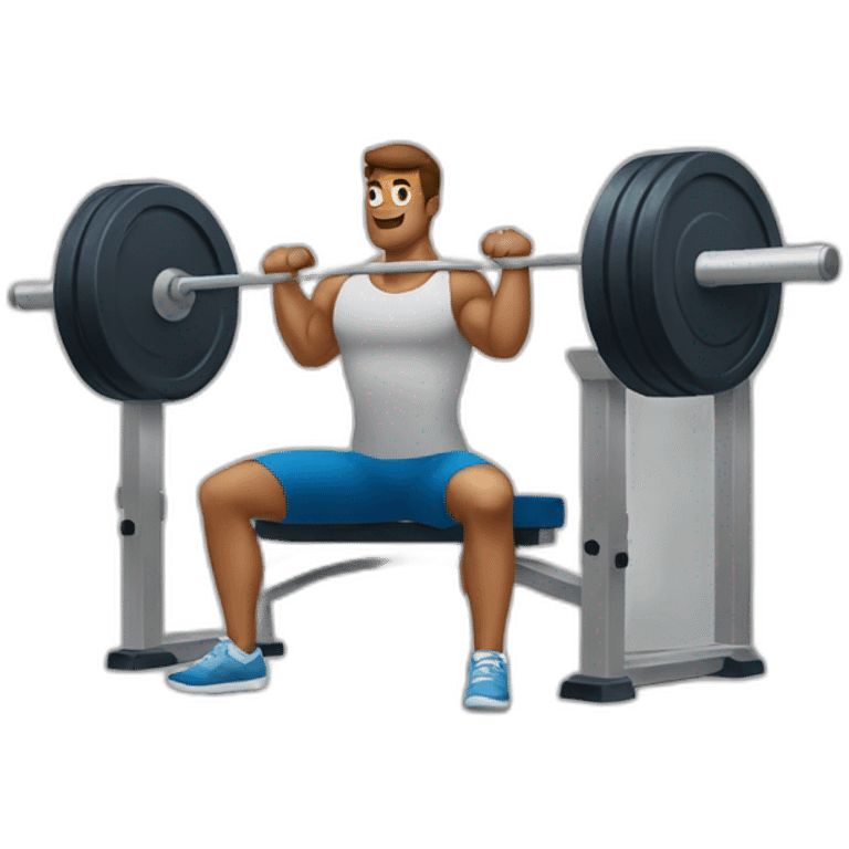 Man bench pressing emoji