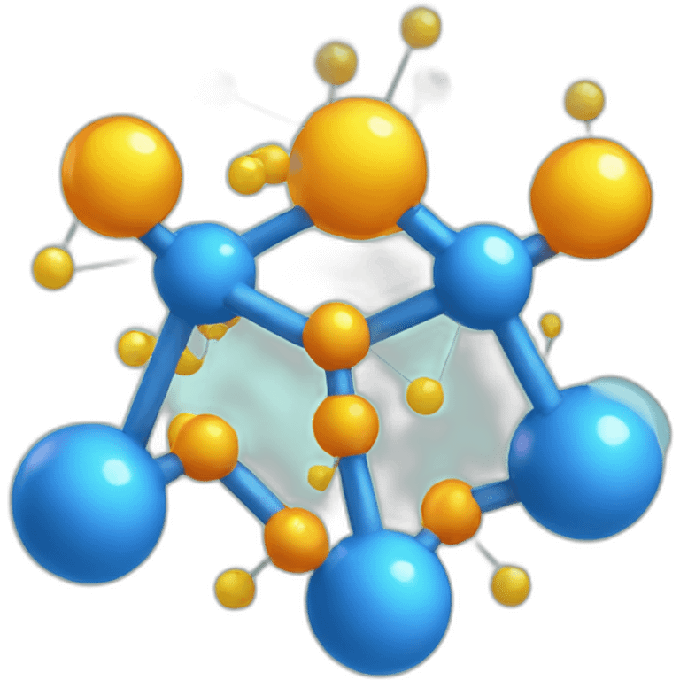 Molecule game icon with flying electrons emoji