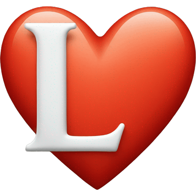 Red heart with the letter L in it  emoji