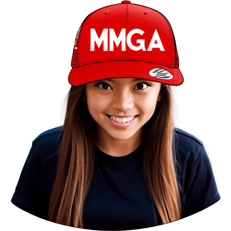 Red trucker hat with acronym MMGA  emoji