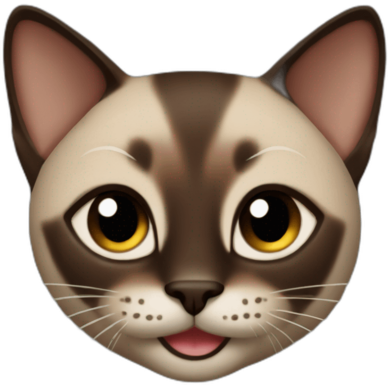 Smile Dark Brown Siamese cat emoji