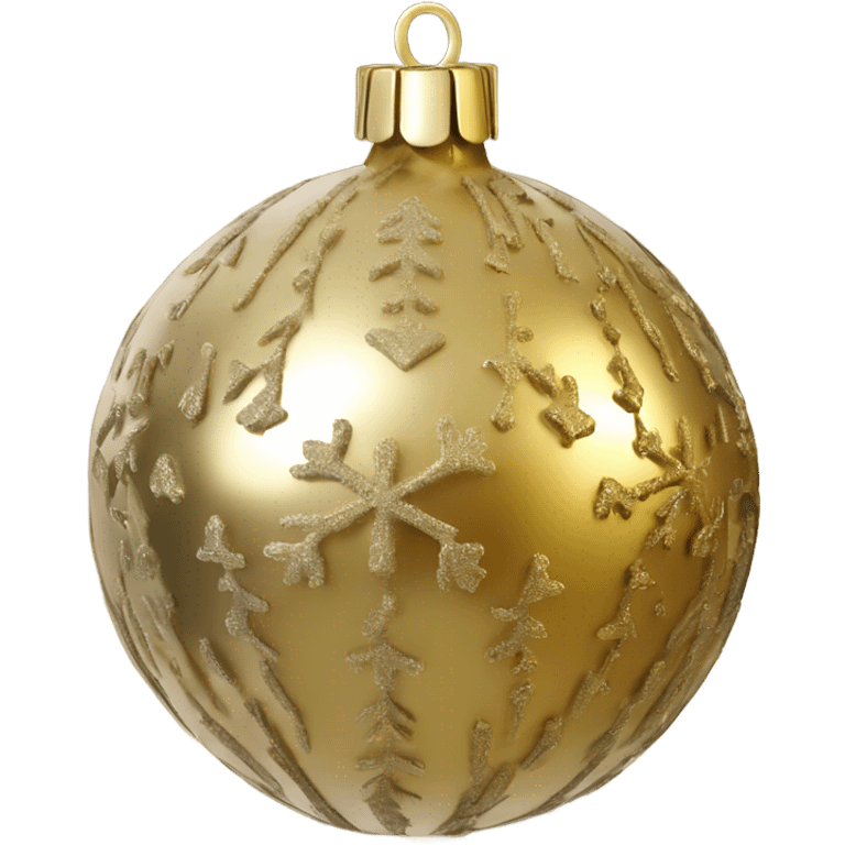 A metallic Christmas gold ornament emoji