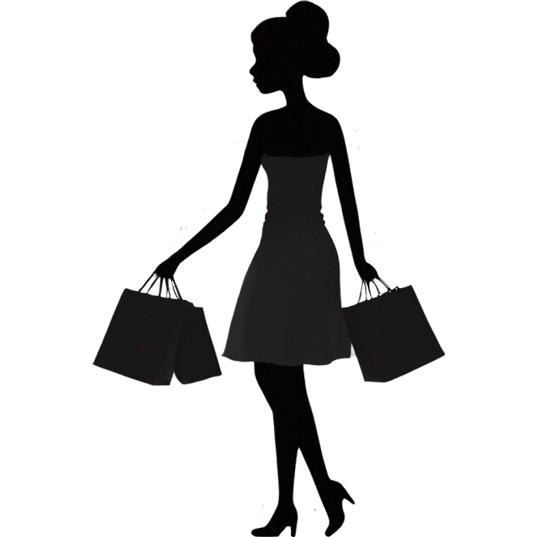 silhouette of woman shopping emoji