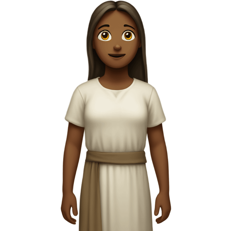 Girl  standing by Jesus emoji