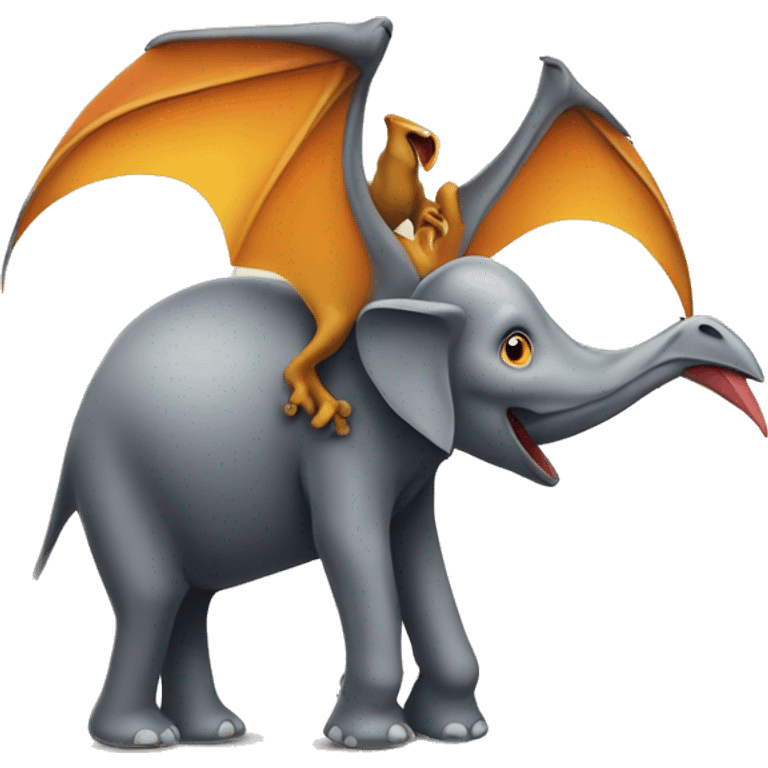 Pterodactyl on an elephant  emoji