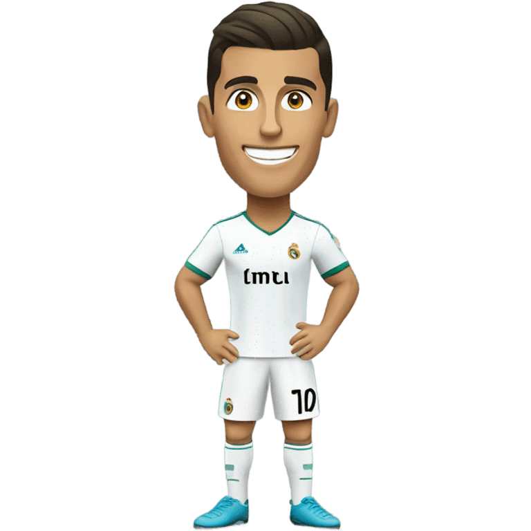 full-length football player Cristiano Ronaldo with a ball emoji