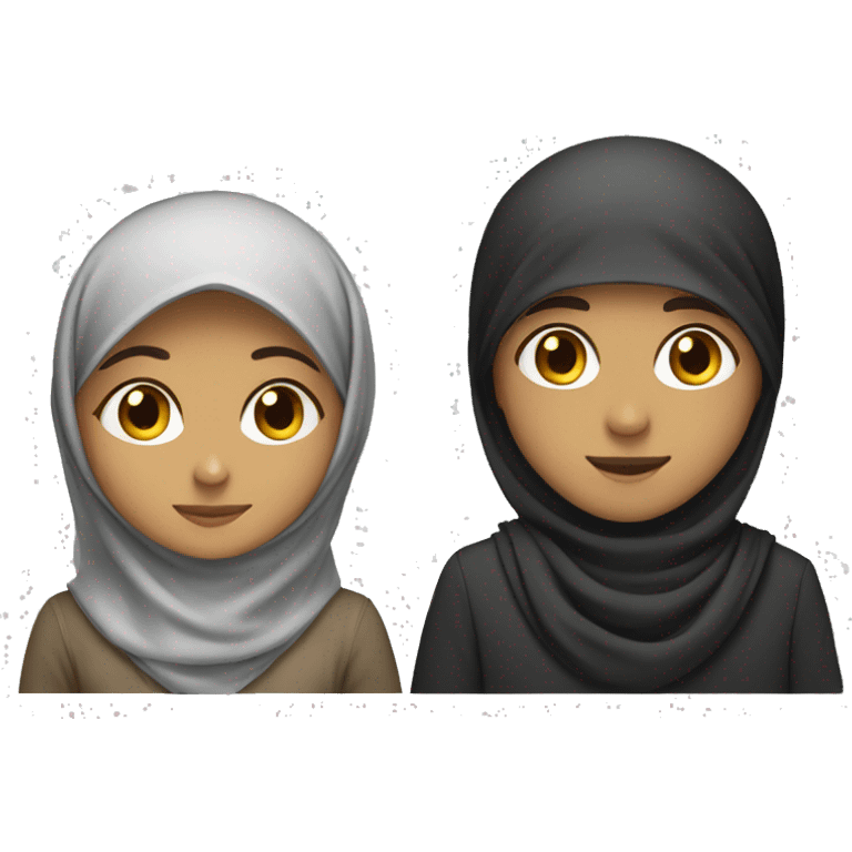 Muslim girl with hijab and muslim boy  emoji