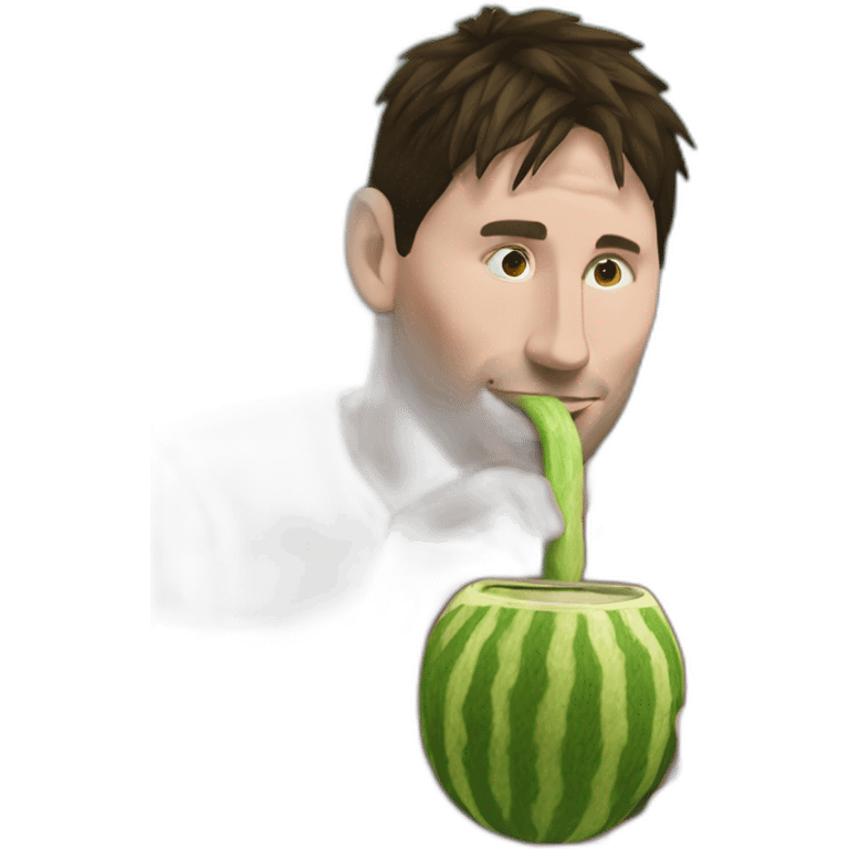 messi drinking yerba mate from a yerba mate gourd with a straw emoji