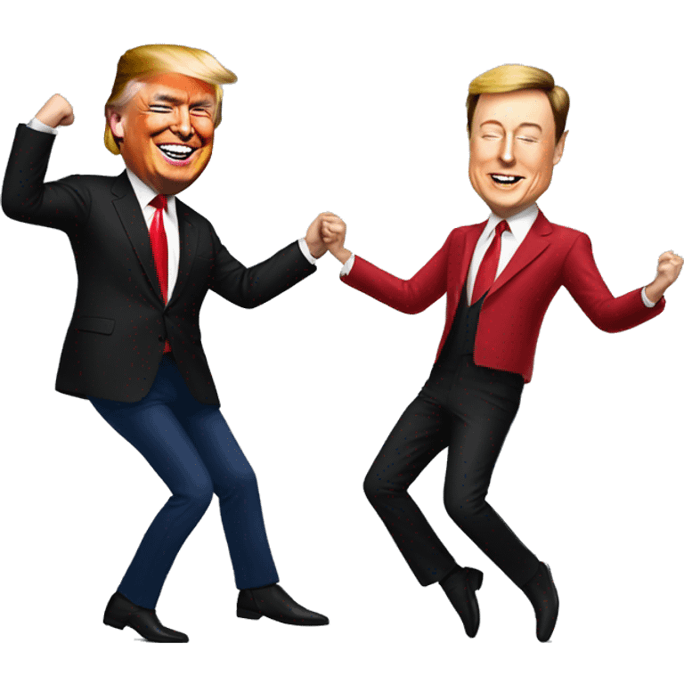 Elon Musk and Trump dancing together emoji