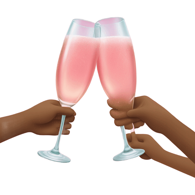 Pink champagne cheers emoji