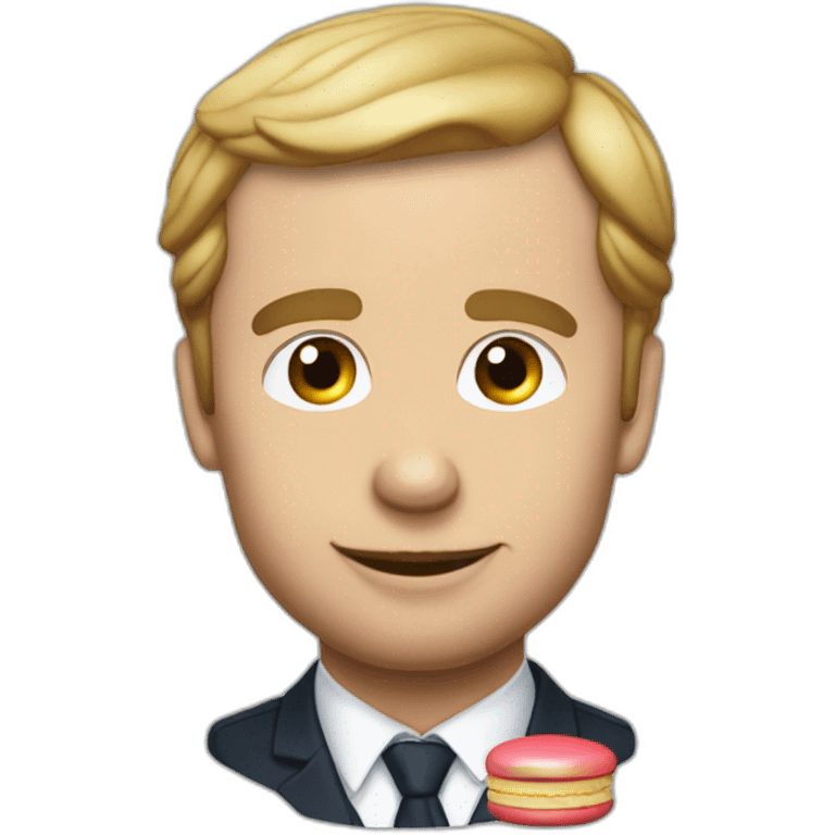 Macron qui mange un macaron emoji