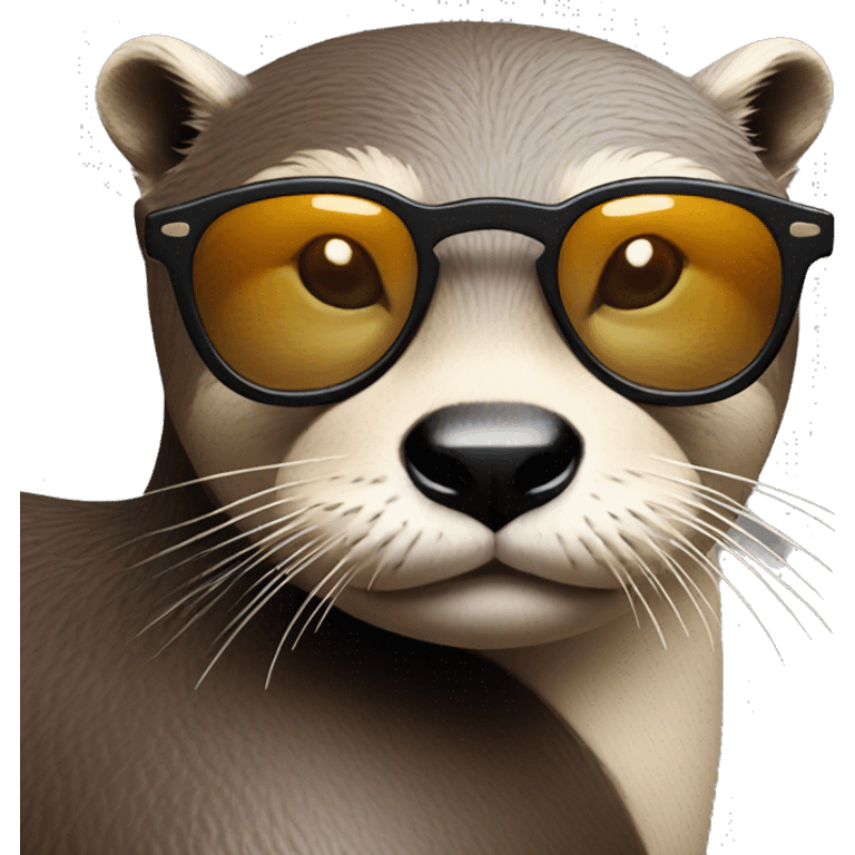 otter with glasses on eames lounge chair emoji