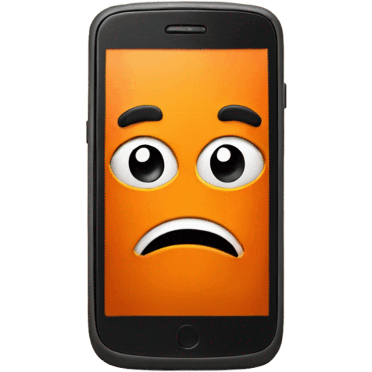 Worried Orange smartphone  emoji