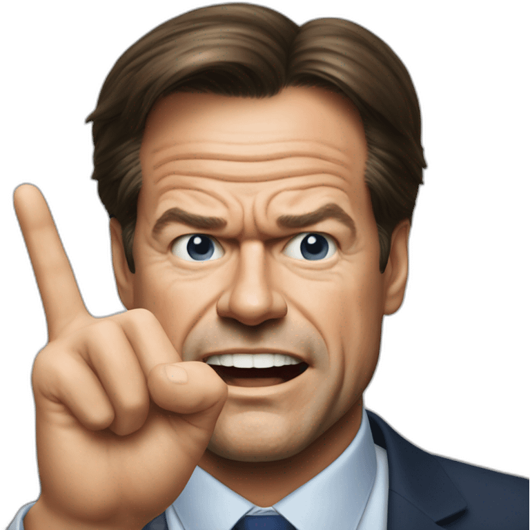 Mark Rutte making a mean gesture emoji