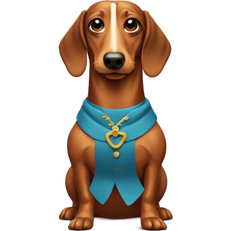 Wiener dog in costume  emoji