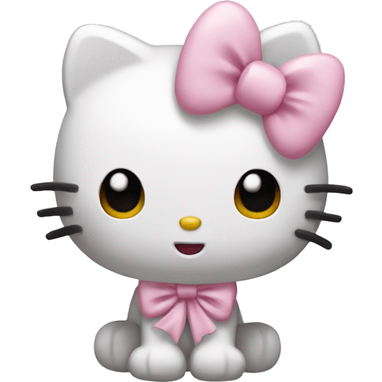 Hello kitty with a light pink bow emoji