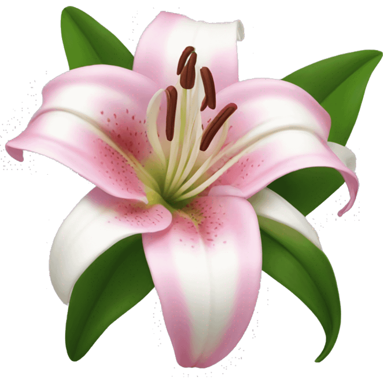 pink and white lily flower emoji