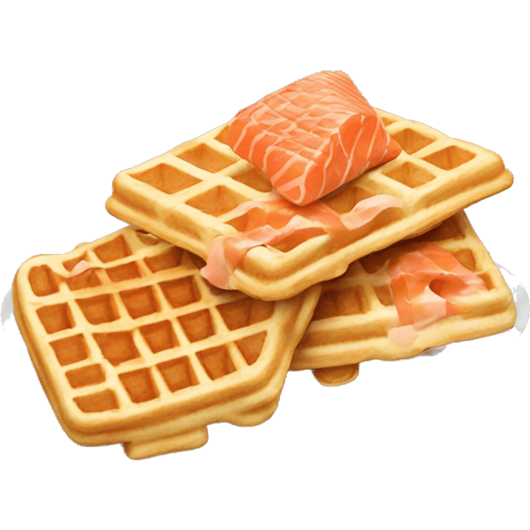 Waffles with salmon emoji