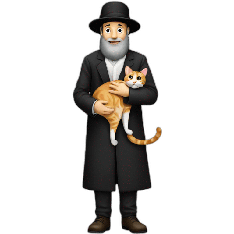 Chassidic man holding cat emoji