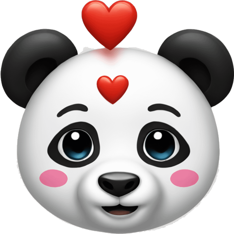 Panda with hearts emoji