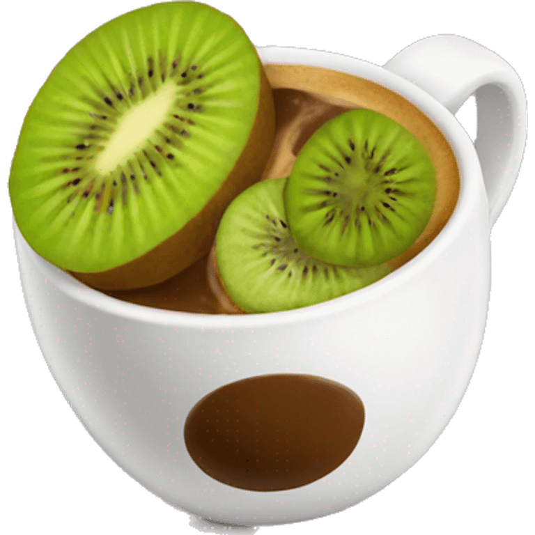 Caffè e kiwi emoji