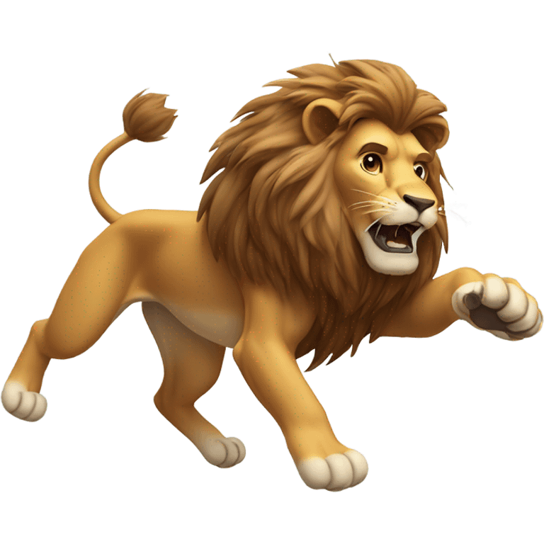 A jumping lion emoji