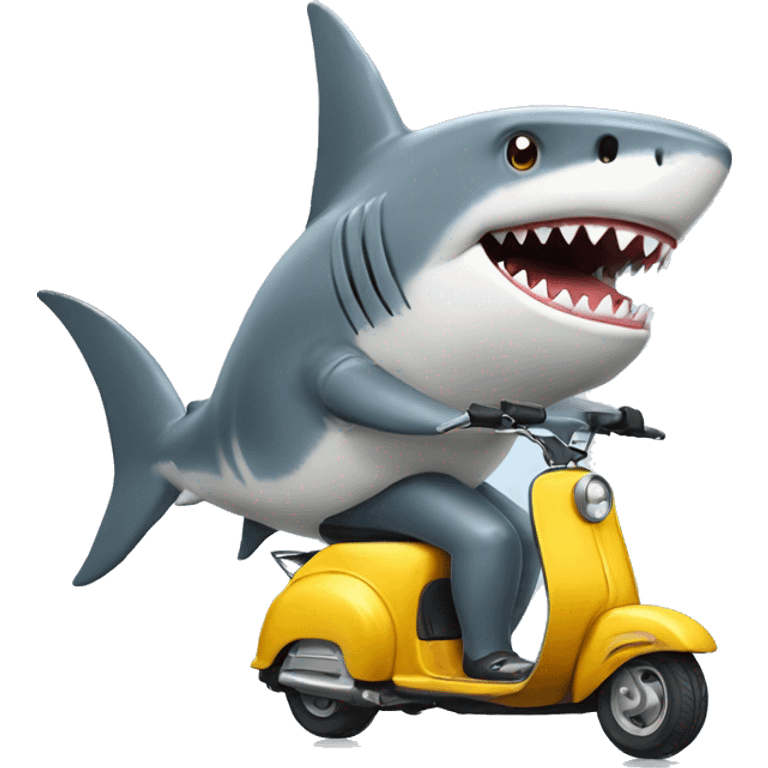 shark riding a scooter emoji