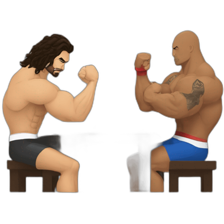 jason momoa and the rock doing arm wrestling emoji