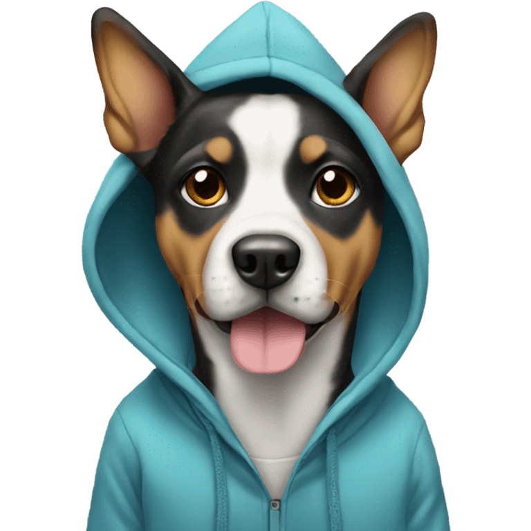 Dog wearing a hoodie emoji