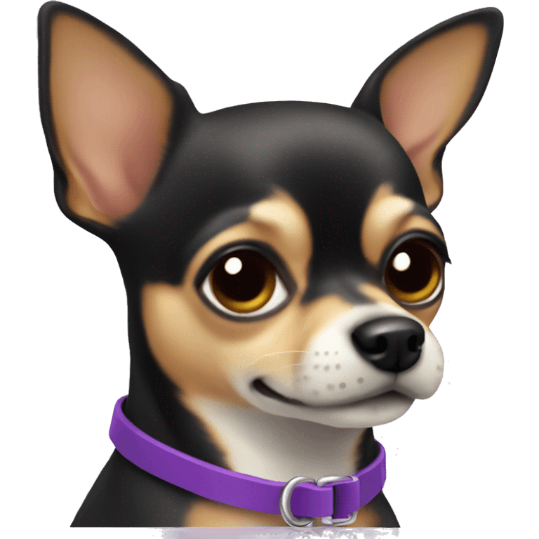 Chihuahua with purple collar emoji