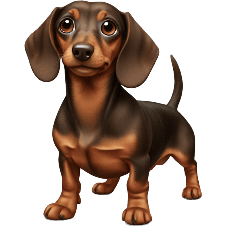 Brown mini dachshund emoji