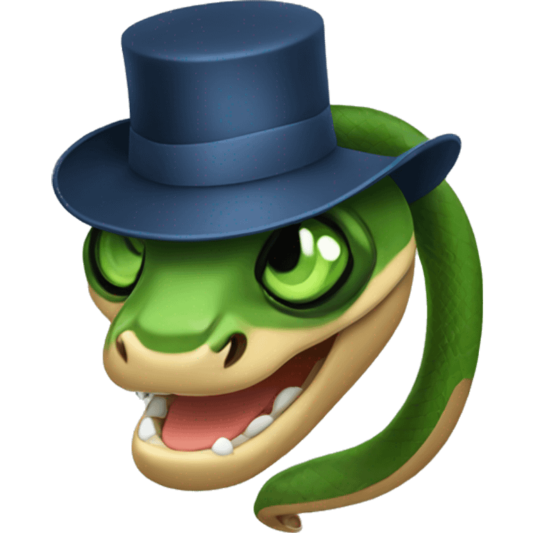 snake in a New Year's hat emoji