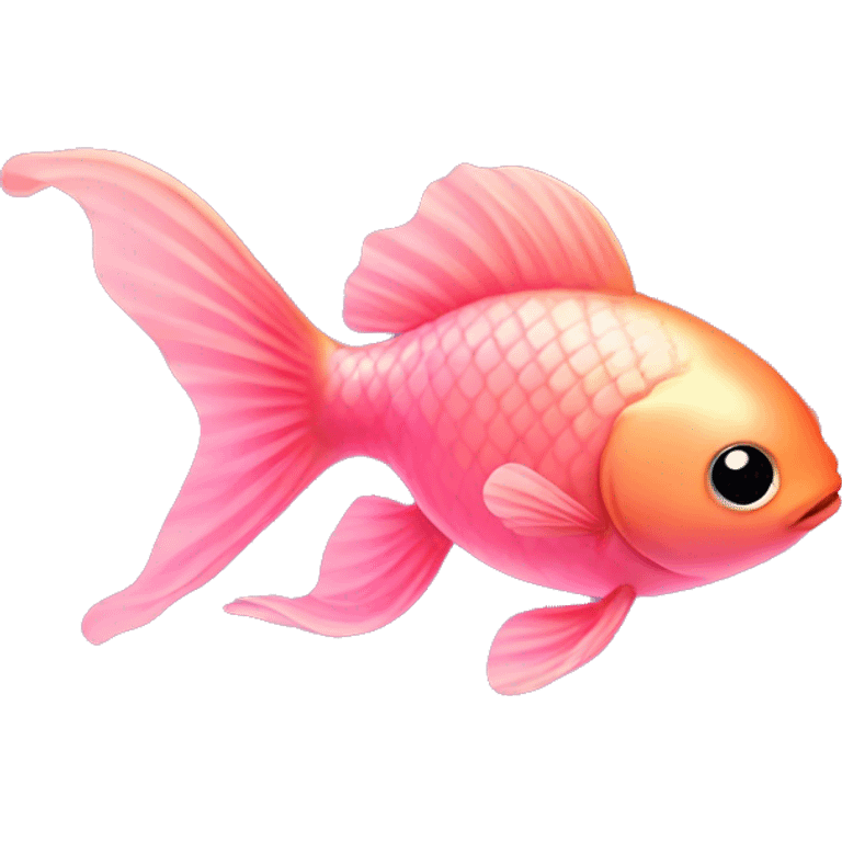 Pink goldfish with hearts  emoji