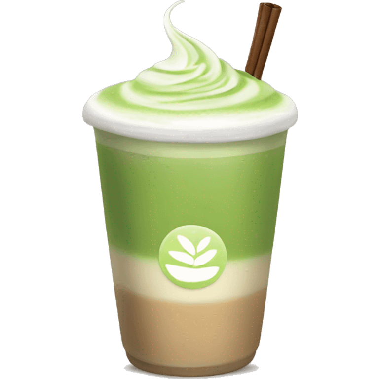 Matcha latte with stat emoji