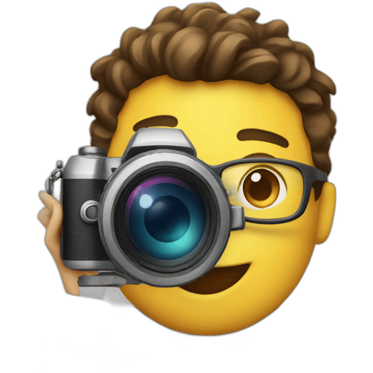 Happy clever camera emoji