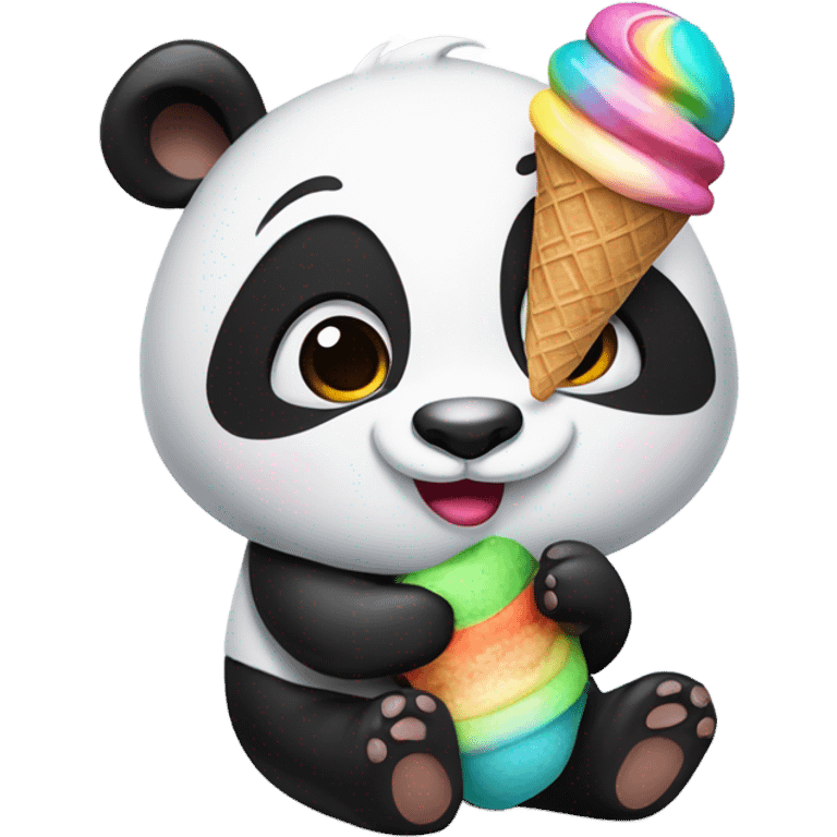 Panda eating ice cream emoji