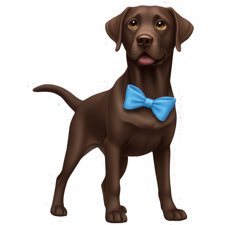 Chocolate Labrador doing play bow  emoji