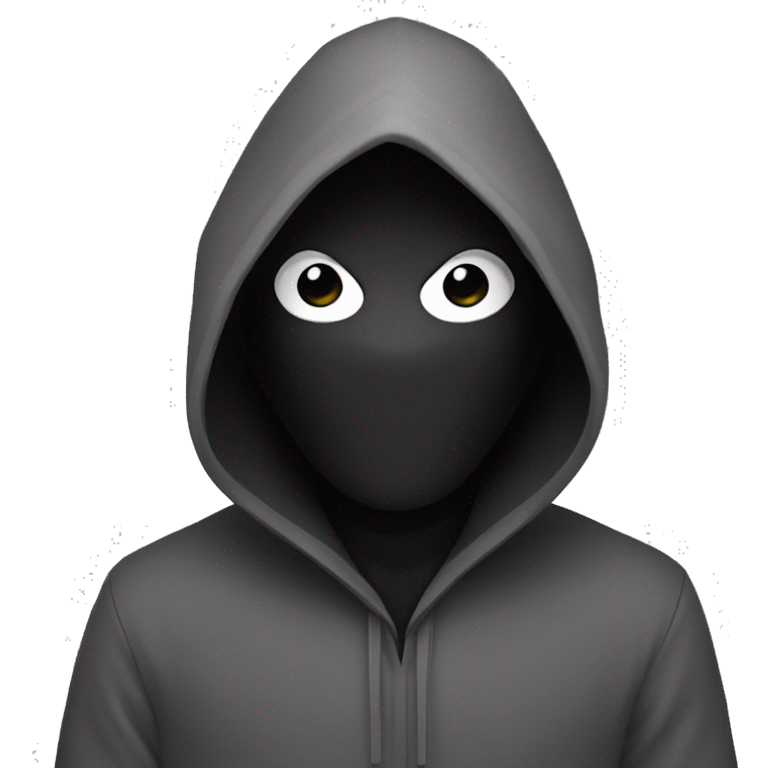 grayscale black mysterious masked hooded man emoji